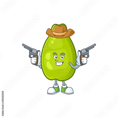 Cowboy cute papaya on a white background