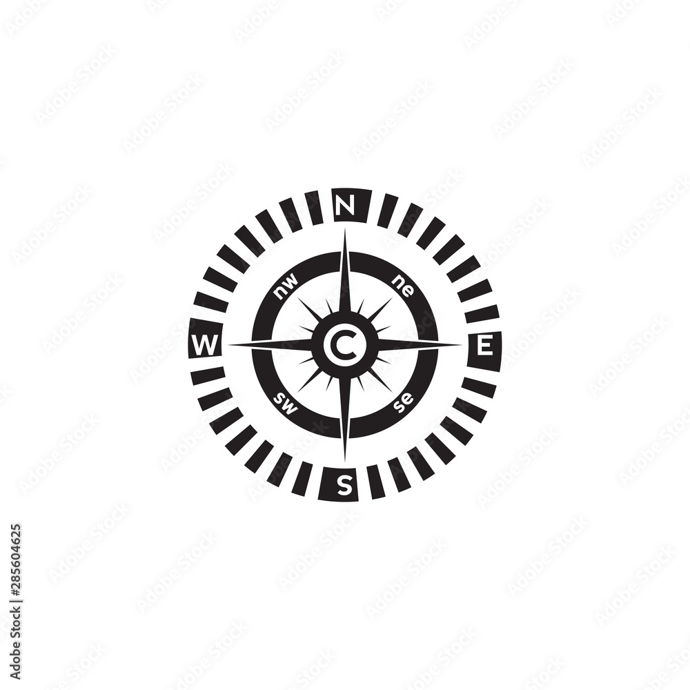 Compass flat icon - pointer of north, south, east, west Compass flat icon - pointer of north, south, east, west