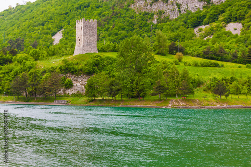 Lake of Restello and San Floriano's tower photo