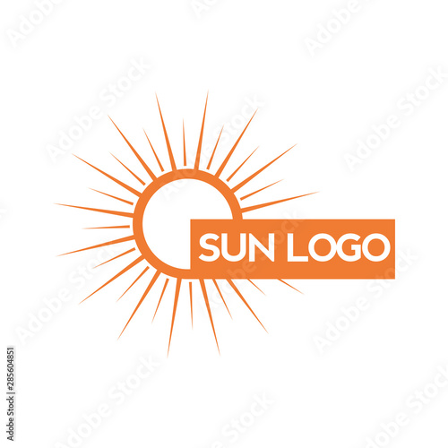 sun logo design on the horizon. summer sign or symbol. Sun icon vector. illustration element.