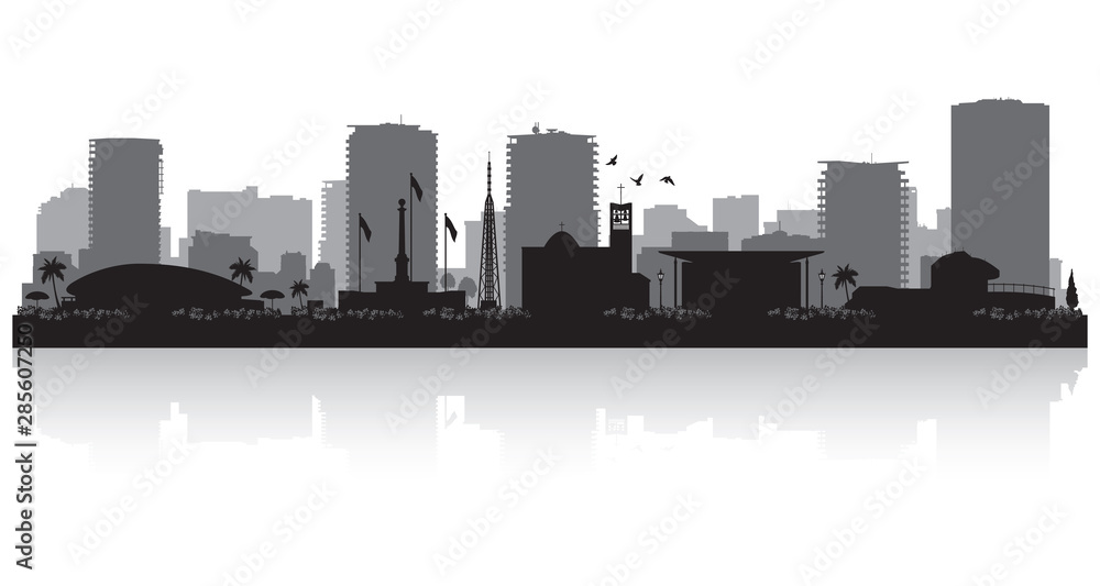 Darwin Australia city skyline silhouette
