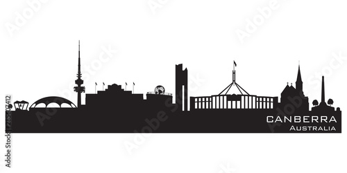 Canberra Australia city skyline vector silhouette