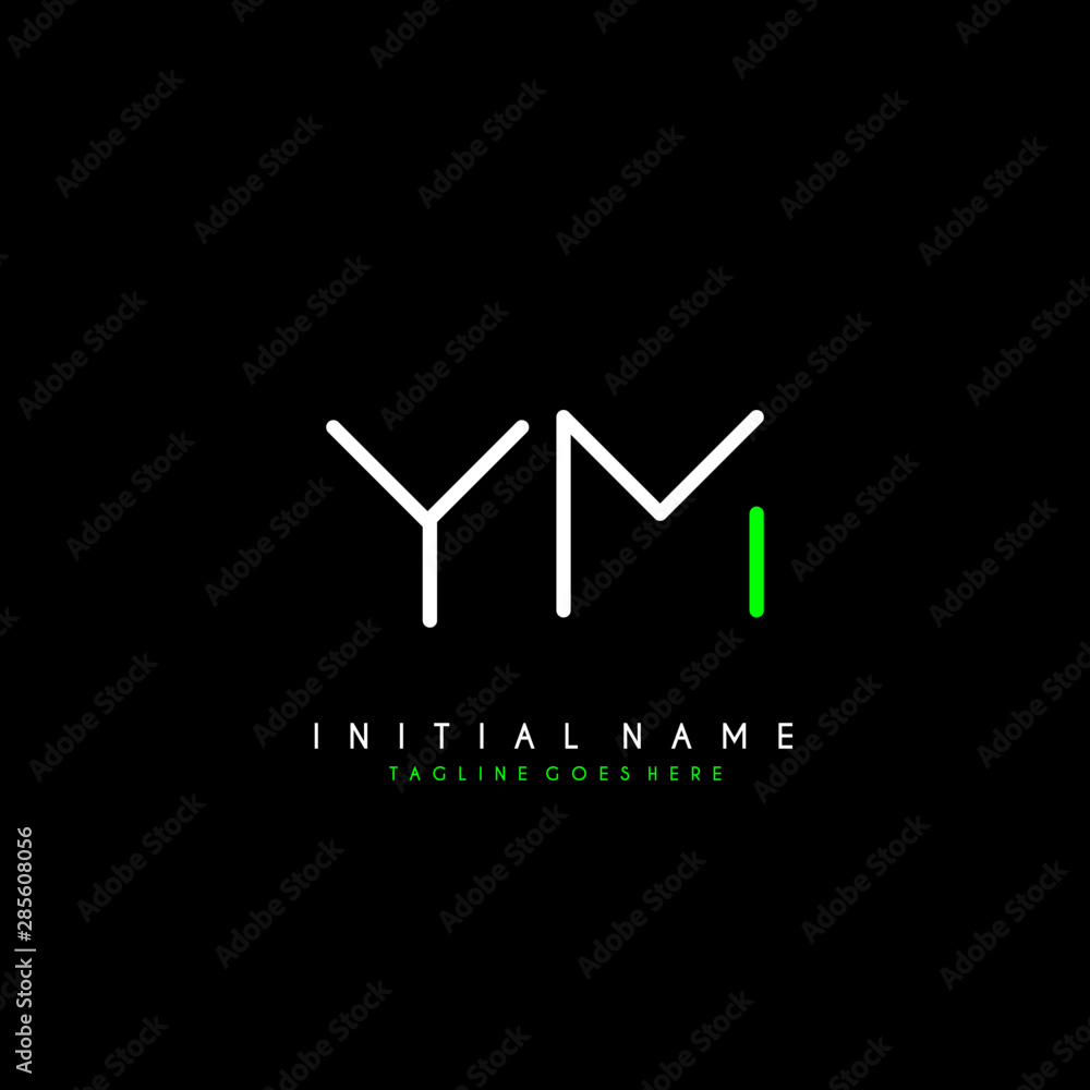 Initial Y M YM minimalist modern logo identity vector Initial Y M YM minimalist modern logo identity vector