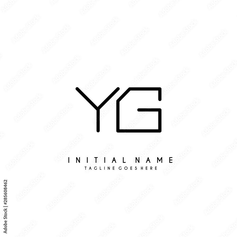 Initial Y G YG minimalist modern logo identity vector Initial Y G YG minimalist modern logo identity vector