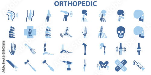  Orthopedic and spine symbol Set - vector illustration eps 10 , mono vector symbols