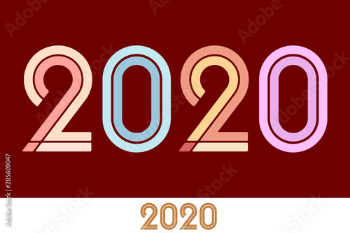 New year text font with 202...
