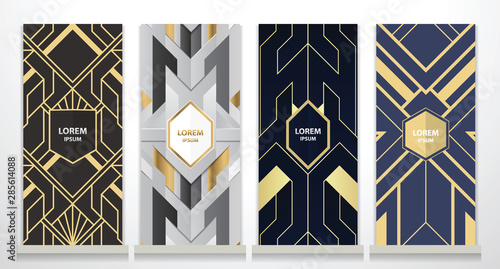 Design templates Art deco booklets set