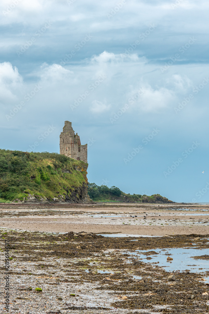 The Ancient Ruins of Greenan Castle looking over From Greenan Bay in Ayrshire Scotland The Ancient Ruins of Greenan Castle looking over From Greenan Bay in Ayrshire Scotland
