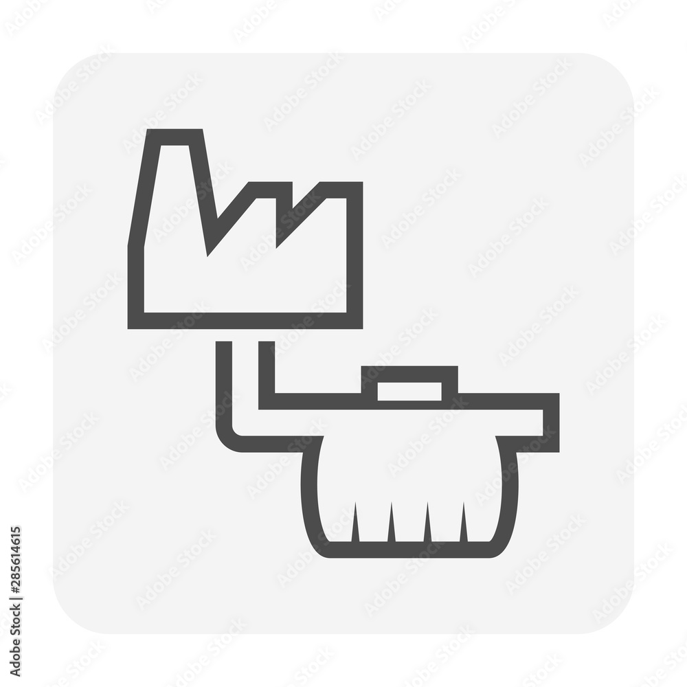 Septic tank icon, Septic tank is an underground chamber made of concrete, fiberglass, or plastic through which domestic wastewater or sewage flow for basic treatment, Vector illustration design icon. Septic tank icon, Septic tank is an underground chamber made of concrete, fiberglass, or plastic through which domestic wastewater or sewage flow for basic treatment, Vector illustration design icon.