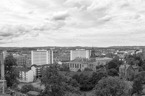 Looking down from the Necropolis to Glasgow city old and new.