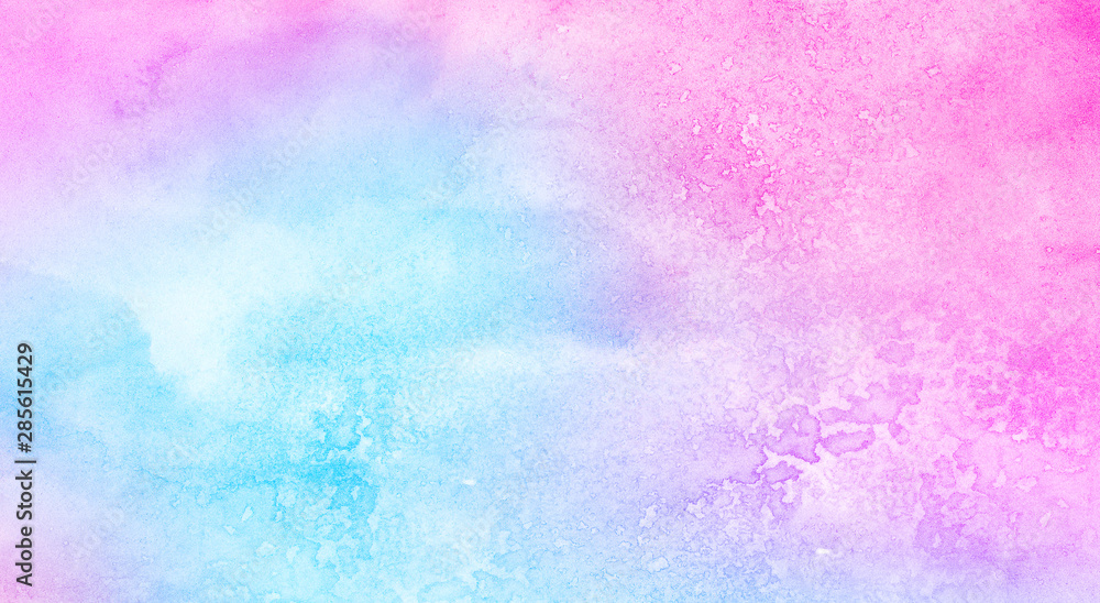 Watercolor paper textured ink effect grungy wet pastel illustration for design. Modern creative smeared blue, purple and pink shades aquarelle background for vintage card, retro template Watercolor paper textured ink effect grungy wet pastel illustration for design. Modern creative smeared blue, purple and pink shades aquarelle background for vintage card, retro template
