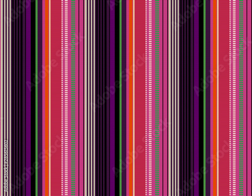 Blanket stripes seamless vector pattern. Background for Cinco de Mayo party decor or ethnic mexican fabric pattern with colorful stripes. Serape design