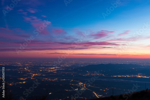 View of the plain from Mount Cesen in Italy