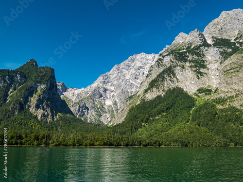 The Königssee as a quite place for hiking and relaxing and to enjoy nature in Germany