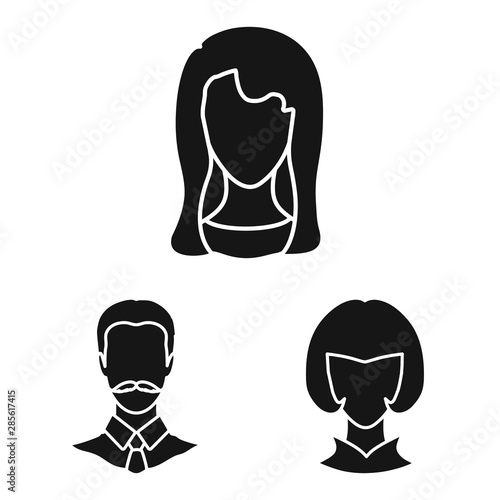 Vector illustration of character and profile icon. Collection of character and dummy stock vector illustration.