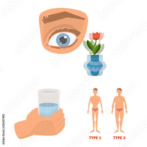 Isolated object of mellitus and diabetes logo. Set of mellitus and diet vector icon for stock.