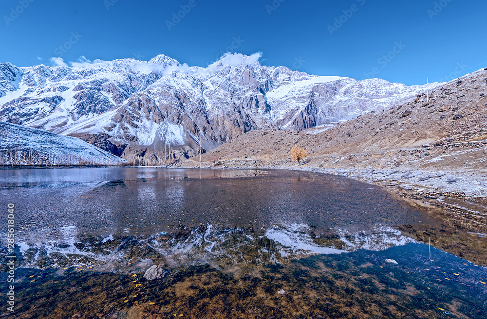 Phandar lake in the Karakoram mountains range