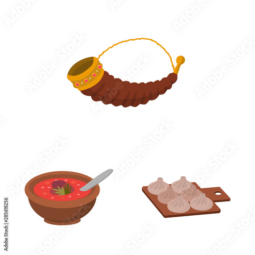 Vector design of Caucasus and traditions icon. Set of Caucasus and attributes stock symbol for web.