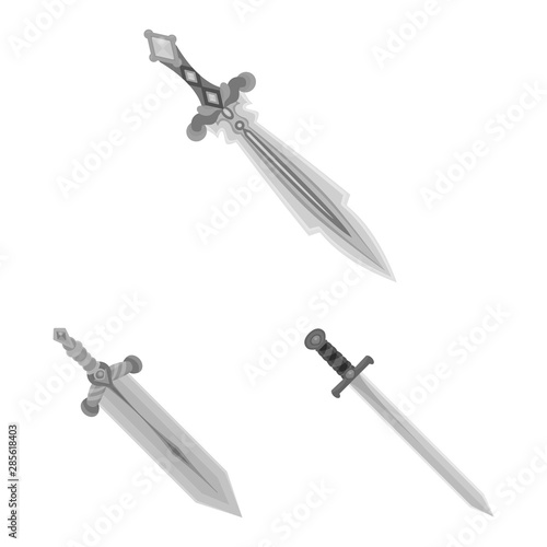 Vector illustration of sharp and blade icon. Set of sharp and dagger stock vector illustration.