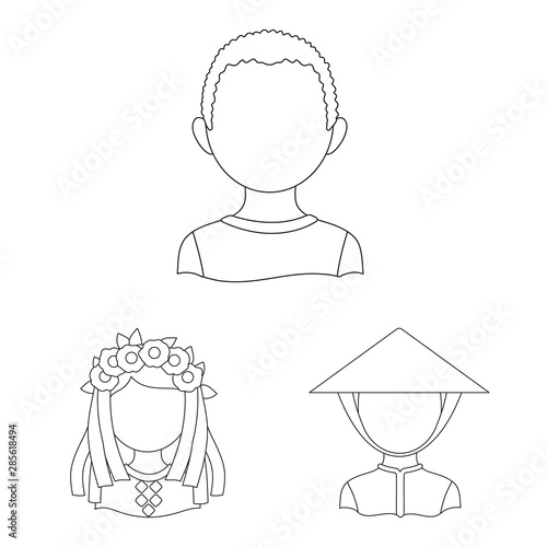 Isolated object of imitator and resident symbol. Set of imitator and culture stock symbol for web.