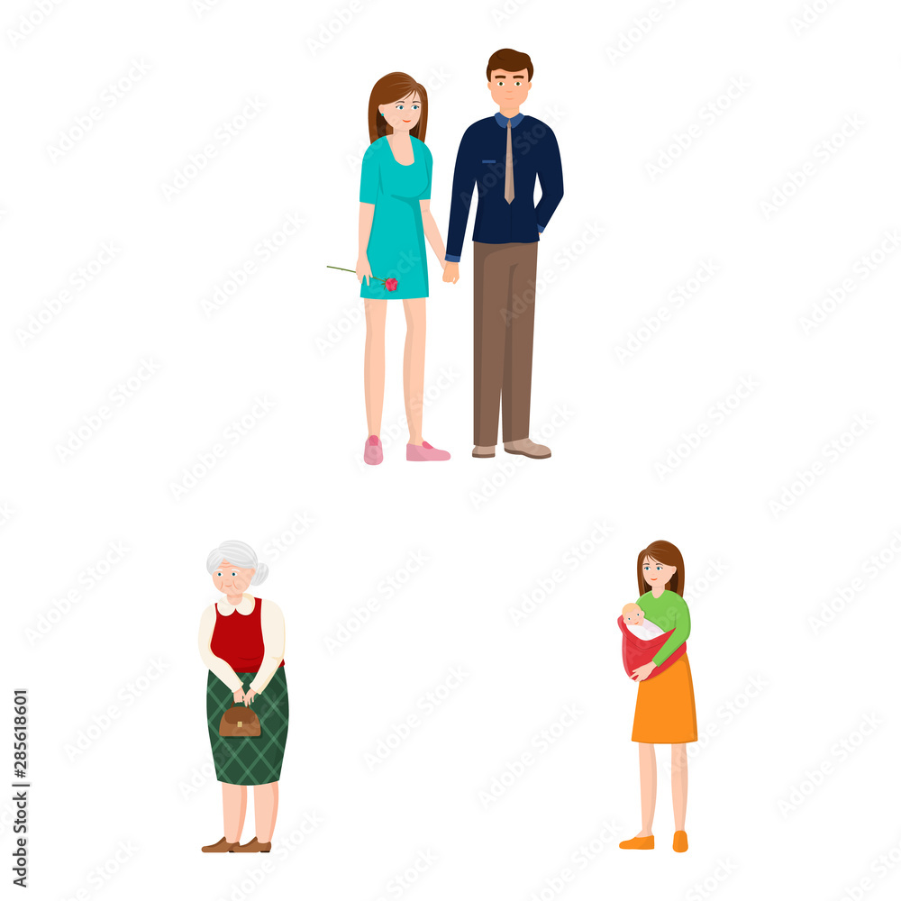 Vector illustration of family and people sign. Collection of family and avatar vector icon for stock. Vector illustration of family and people sign. Collection of family and avatar vector icon for stock.