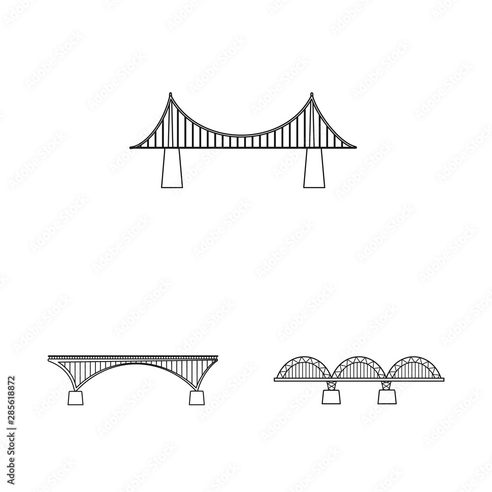 Fototapeta premium Vector illustration of sight and connection logo. Collection of sight and construct vector icon for stock.