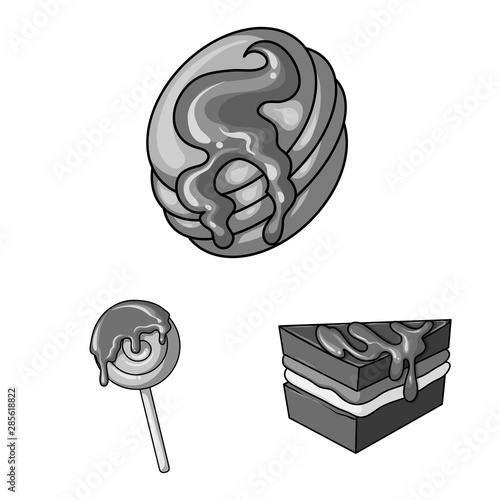 Isolated object of sweet and caramel sign. Set of sweet and culinary stock vector illustration.