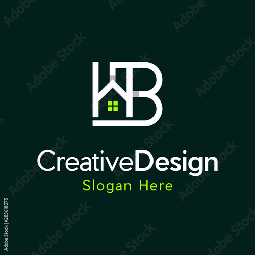 letter b home logo design vector image , b home logo, letter B house logo design- B letter logo