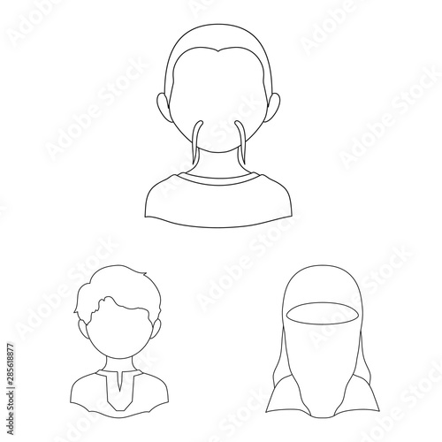Isolated object of imitator and resident sign. Collection of imitator and culture stock symbol for web.