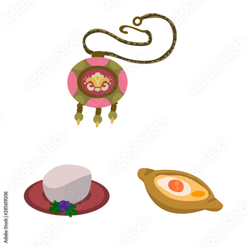 Vector design of Caucasus and traditions sign. Collection of Caucasus and attributes stock symbol for web.