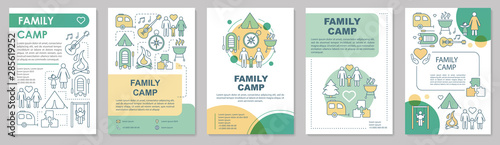 Family, parents and children, kids brochure template layout. Flyer, booklet, leaflet print design with linear illustrations. Vector page layouts for magazines, annual reports, advertising posters