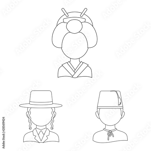 Vector illustration of imitator and resident icon. Set of imitator and culture vector icon for stock.