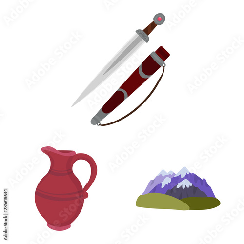 Vector design of Caucasus and traditions icon. Collection of Caucasus and attributes stock vector illustration.