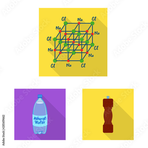 Vector design of raw and kitchen logo. Set of raw and sea stock vector illustration.