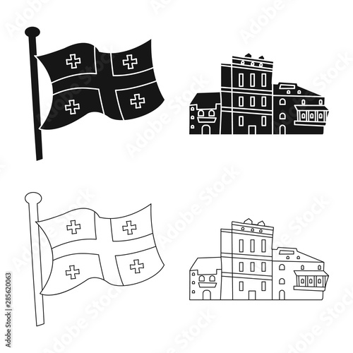 Isolated object of culture and sightseeing symbol. Collection of culture and originality vector icon for stock.