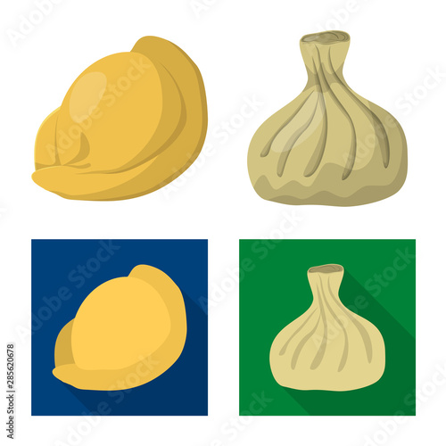 Isolated object of products and cooking logo. Set of products and appetizer stock symbol for web.