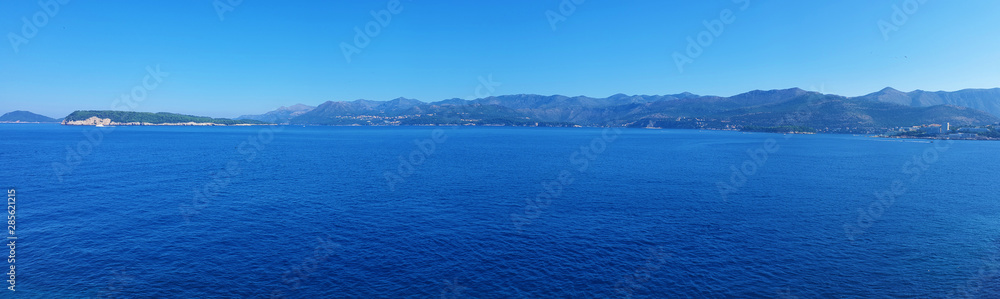Panoramic Ocean Sea View in Europe With Surrounding Mountains