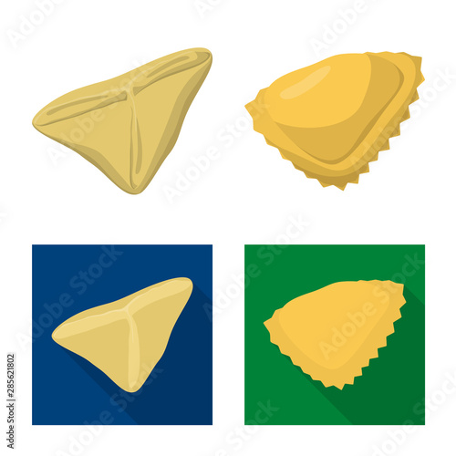 Vector design of products and cooking sign. Collection of products and appetizer stock vector illustration.