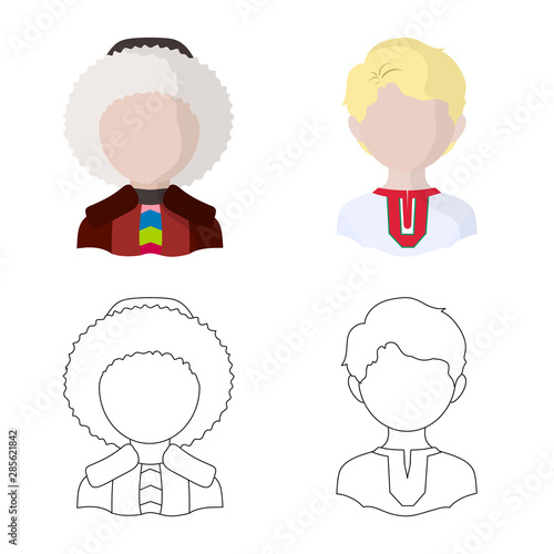 Isolated object of imitator and resident icon. Set of imitator and culture stock symbol for web.