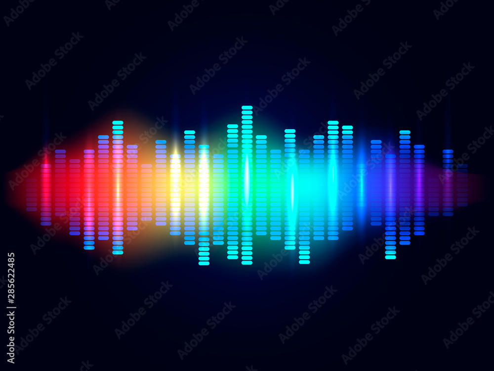 Music rainbow equalizer. Vector illustration for poster or card. Music rainbow equalizer. Vector illustration for poster or card.