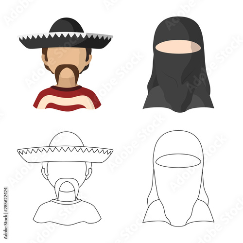 Vector illustration of imitator and resident logo. Collection of imitator and culture vector icon for stock.