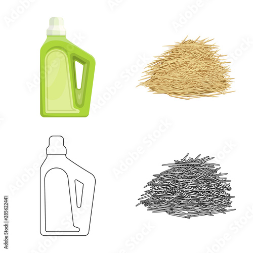 Vector design of farm and agriculture icon. Set of farm and technology vector icon for stock.