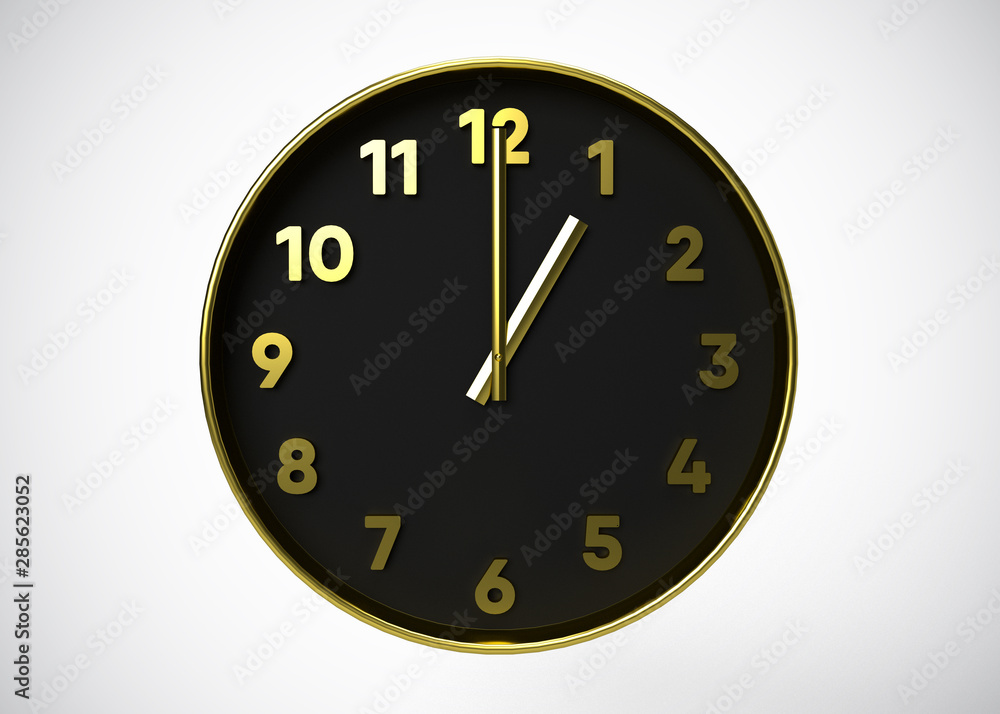 Clock 1 O’Clock Time 3D Render Clock 1 O’Clock Time 3D Render