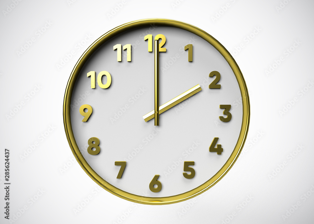 Clock 2 O’Clock Time 3D Render Clock 2 O’Clock Time 3D Render