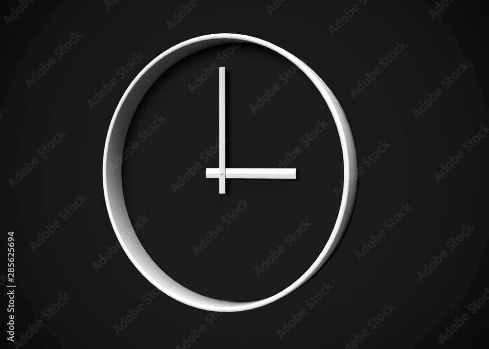 Clock 3 O’Clock Time 3D Render Clock 3 O’Clock Time 3D Render