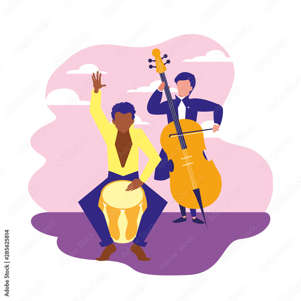 Obraz premium people musicians concert event design