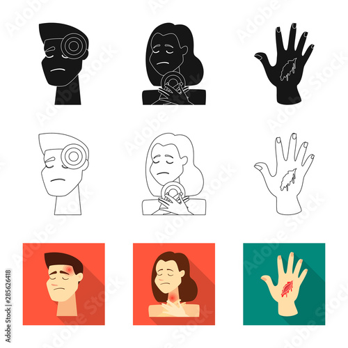 Isolated object of hospital and rendering icon. Set of hospital and help vector icon for stock.