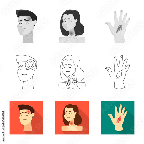 Isolated object of hospital and rendering logo. Collection of hospital and help vector icon for stock.