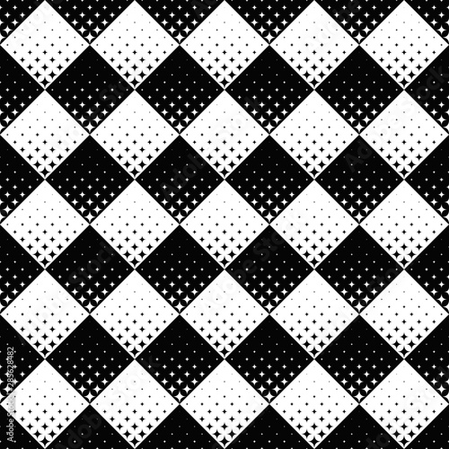 Seamless geometrical star pattern background - monochrome vector illustration from stars