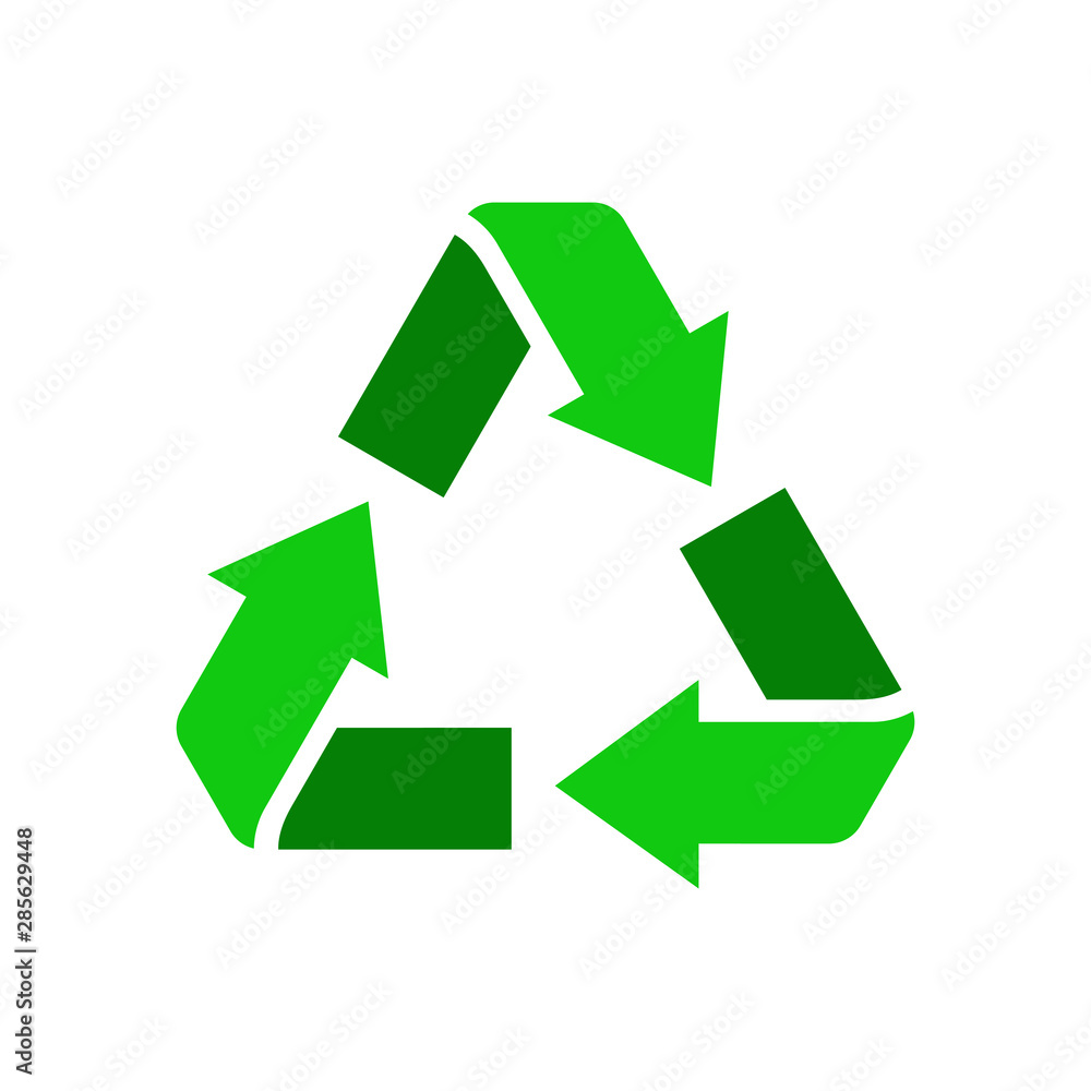 Flat ecycle symbol or sign of conservation green icon isolated on white background. Vector illustration. Flat ecycle symbol or sign of conservation green icon isolated on white background. Vector illustration.